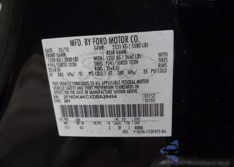 2013 Ford Edge Limited z USA, uszkodzony, nr VIN 2FMDK4KCXDBA28494